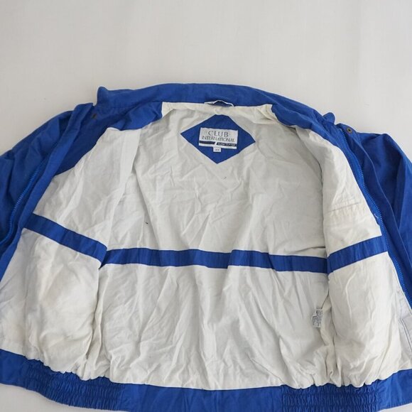 Vintage Club International Blue Red Cotton Lined Zip Up Nautical Jacket Medium - Picture 11 of 11